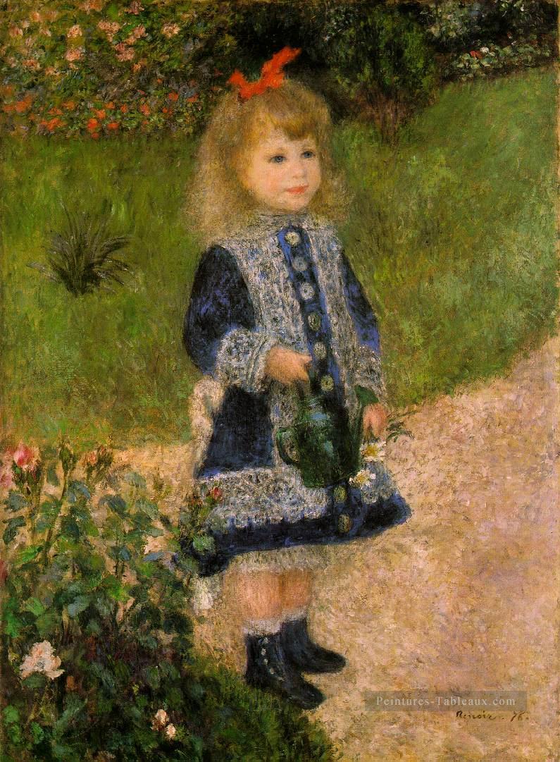 une fille avec un arrosoir Pierre Auguste Renoir Peintures à l'huile